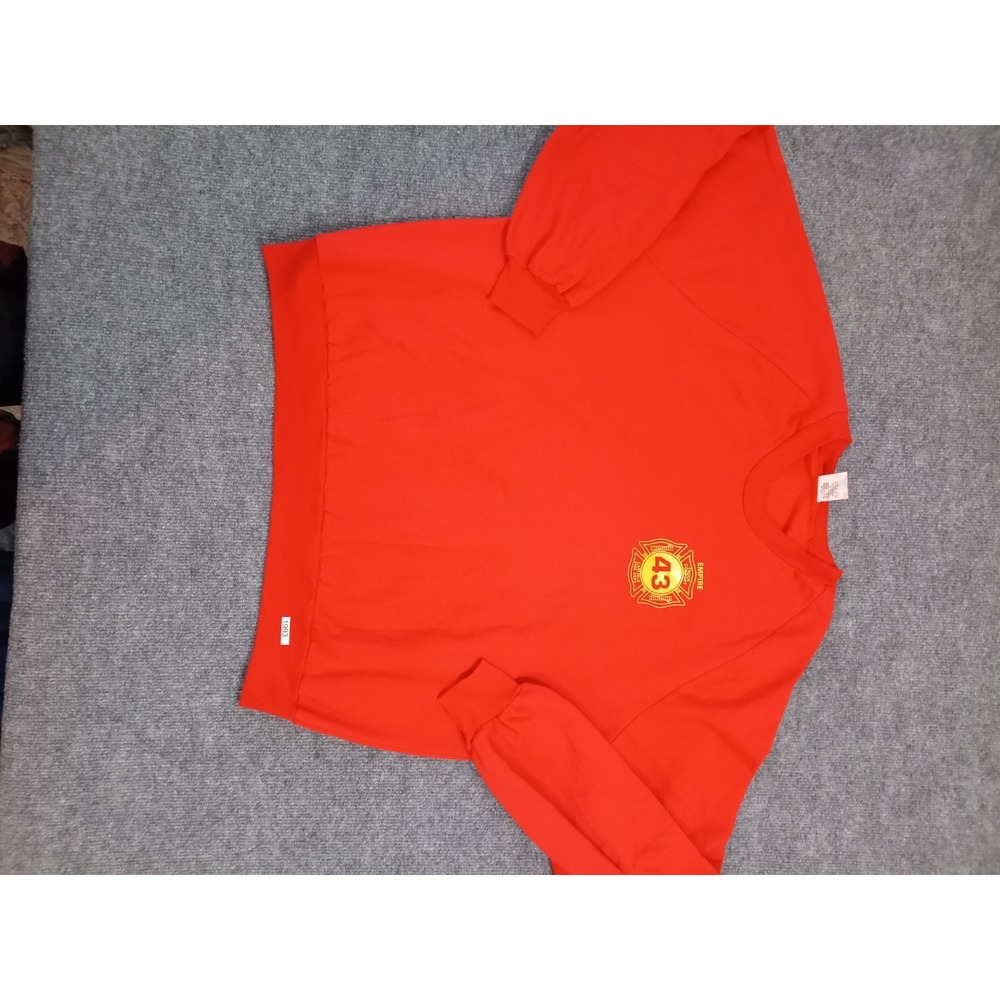 Vintage John N. Gagebel Firefighter Sweatshirt Red Crewneck Pullover USA Big XL